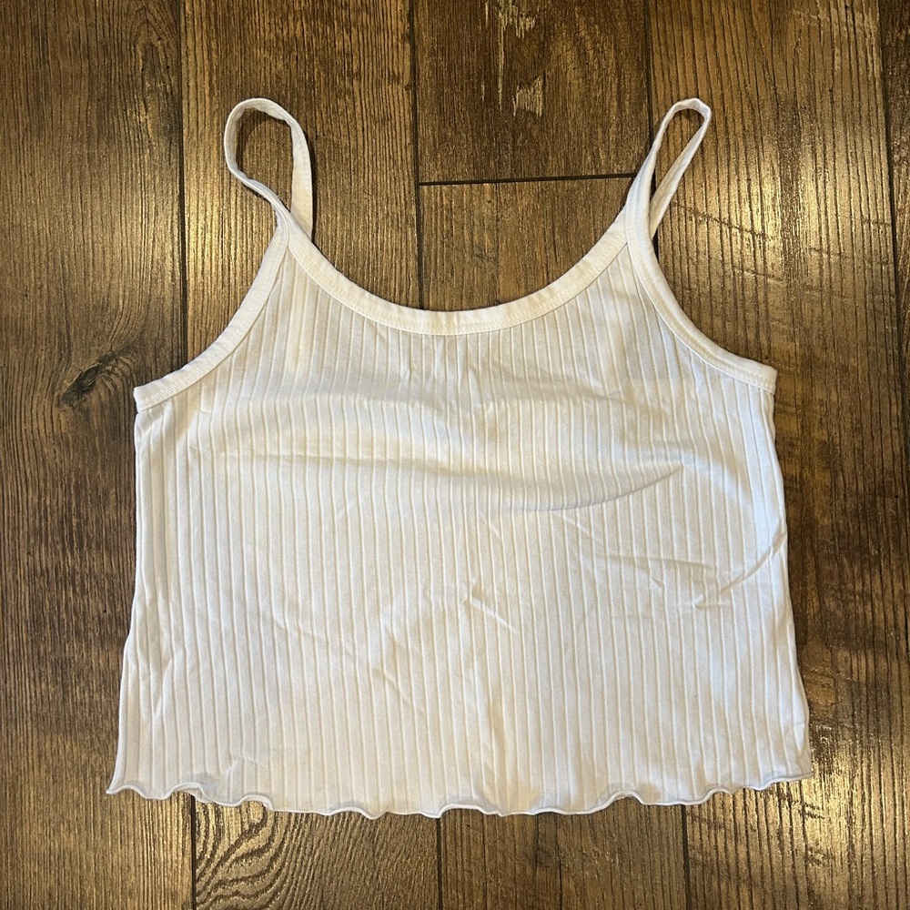 Old Navy White Ribbed Camisole Tank